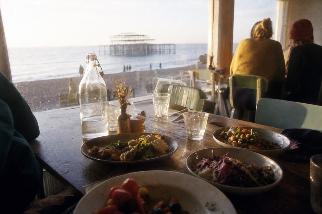 Is it better to eat on the beach or sit down? in Brighton