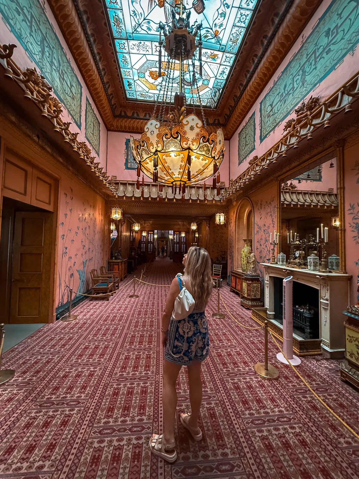 Ornate interior of the Royal Pavilion in Brighton, one of the sights on the open-top bus route